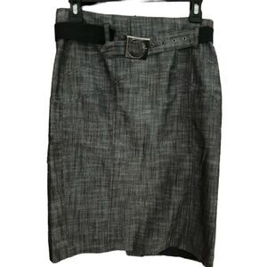 Dalia Collection gray pencil skirt with belt, size 4.